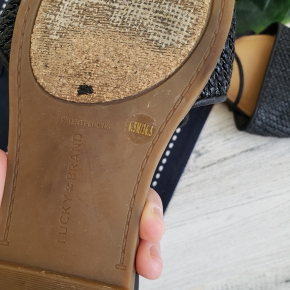 Lucky Brand| Mackneill Lace Up Woven Flats Black Size 6.5 - Picture 2 of 5